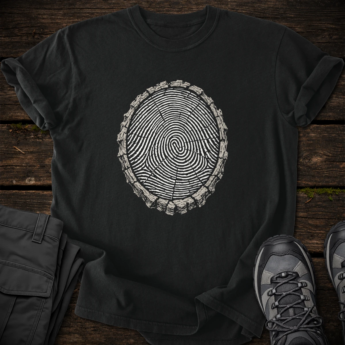 Fingerprint Tree Trunk T-shirt