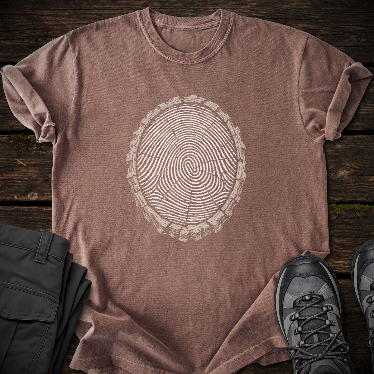 Fingerprint Tree Trunk T-shirt