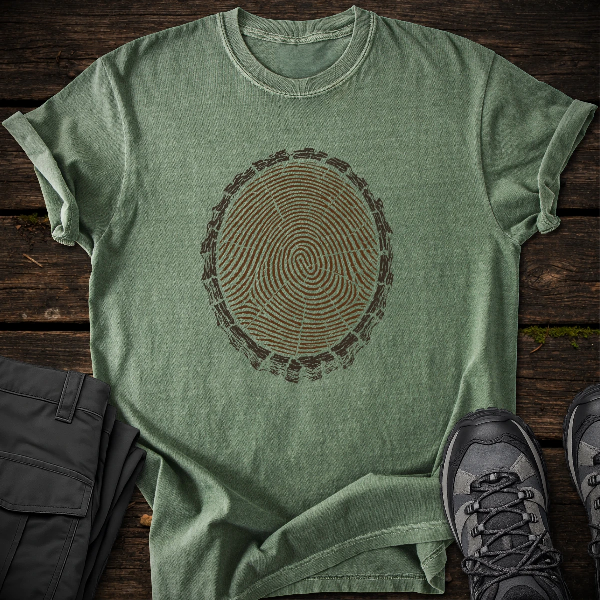 Fingerprint Tree Trunk T-shirt