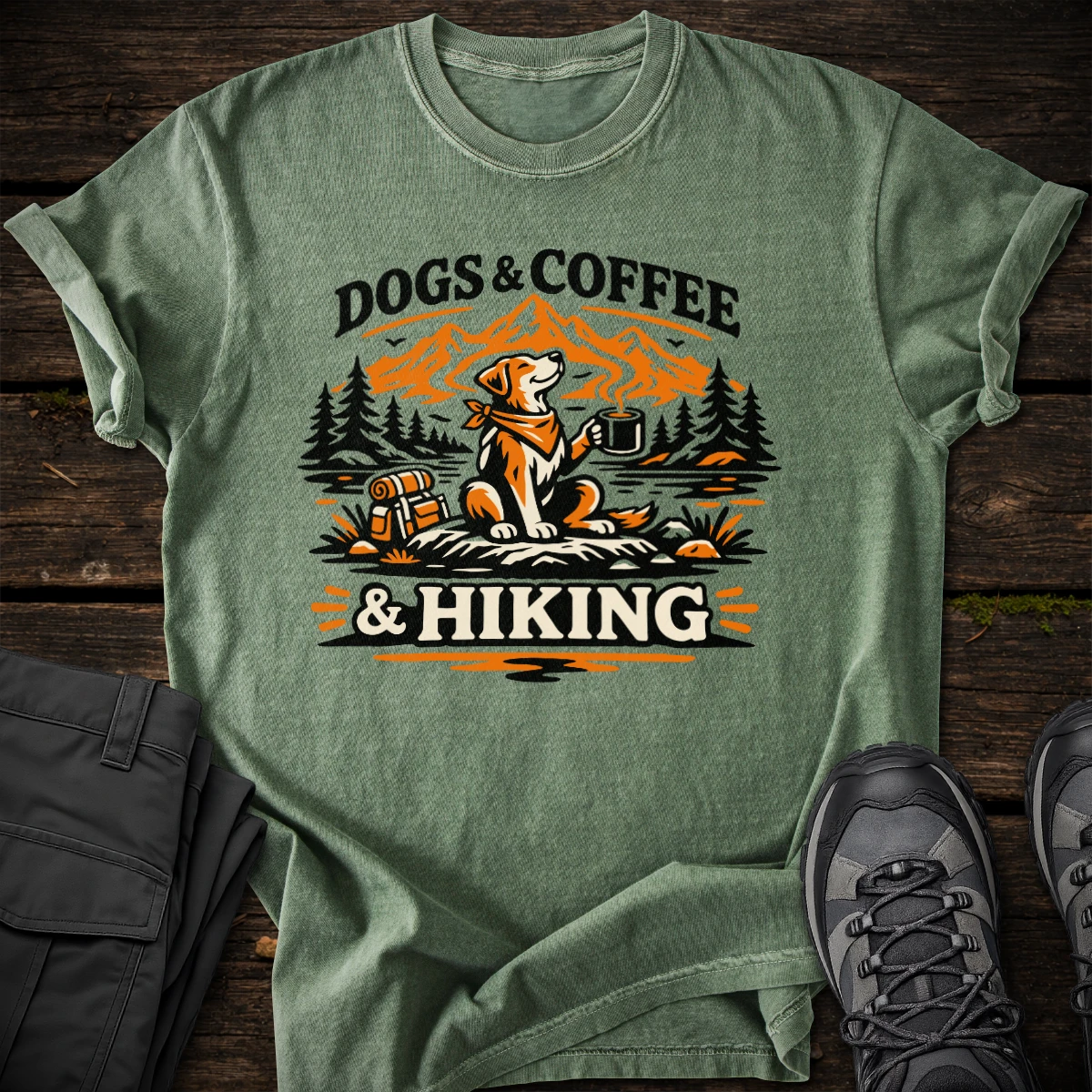 Dogs & Coffee & Hiking T-shirt