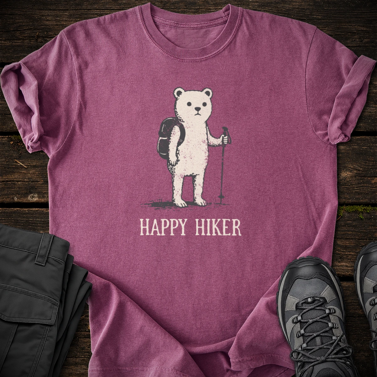 Happy Bear Hiker T-shirt