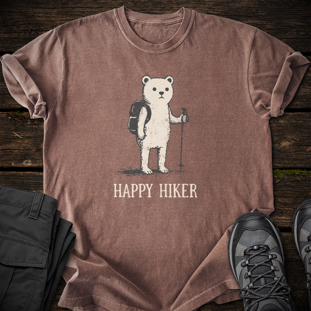 Happy Bear Hiker T-shirt