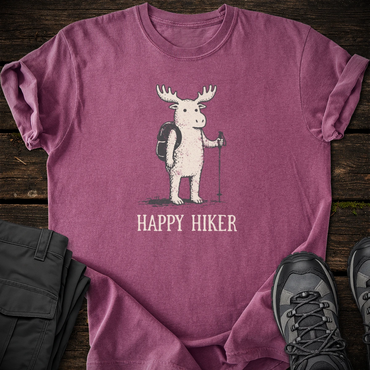 Happy Moose Hiker T-shirt