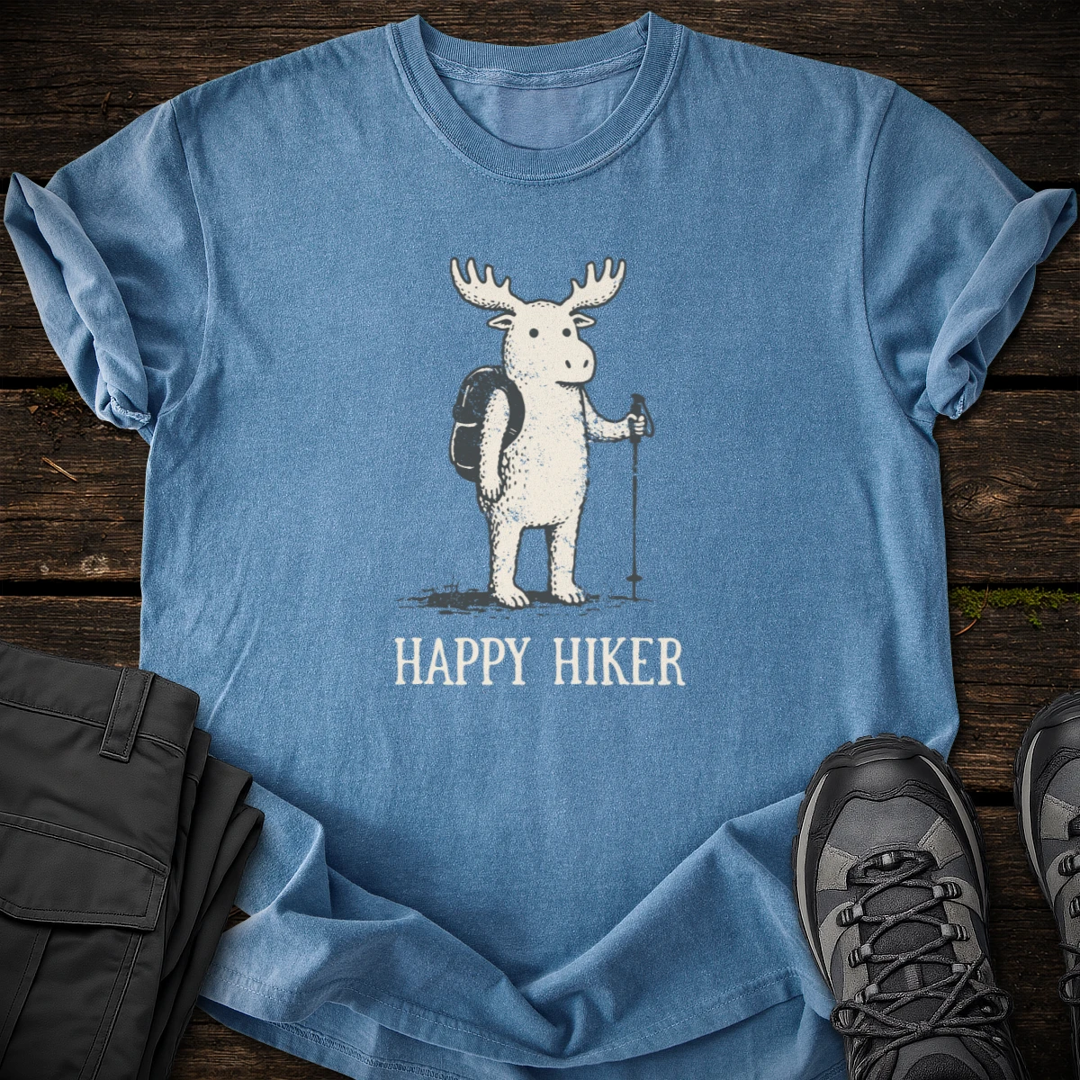 Happy Moose Hiker T-shirt