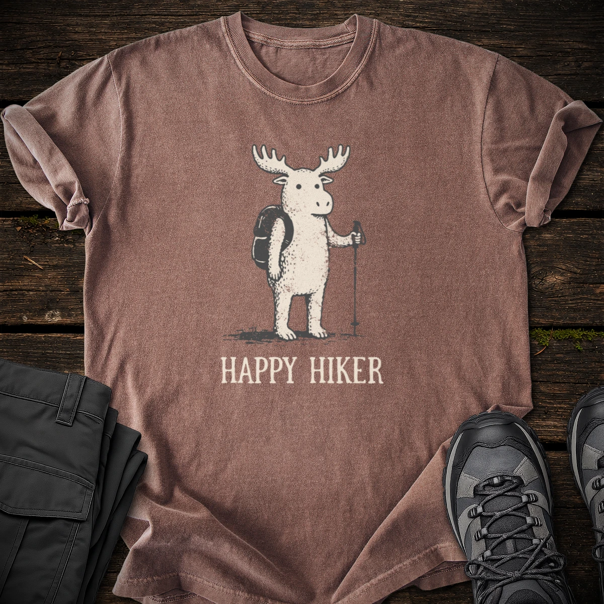 Happy Moose Hiker T-shirt