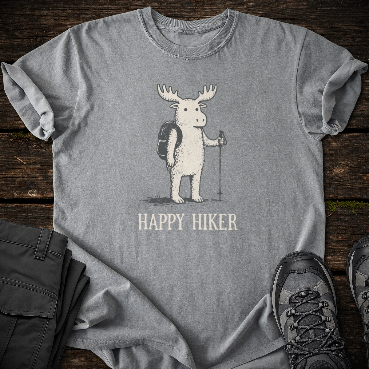 Happy Moose Hiker T-shirt