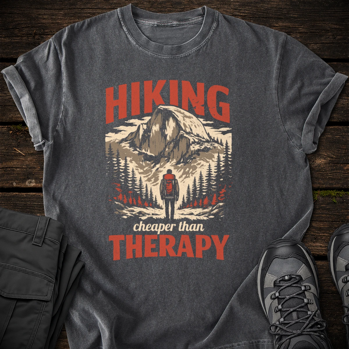 Hiking Cheaper Than Therapy T-shirt