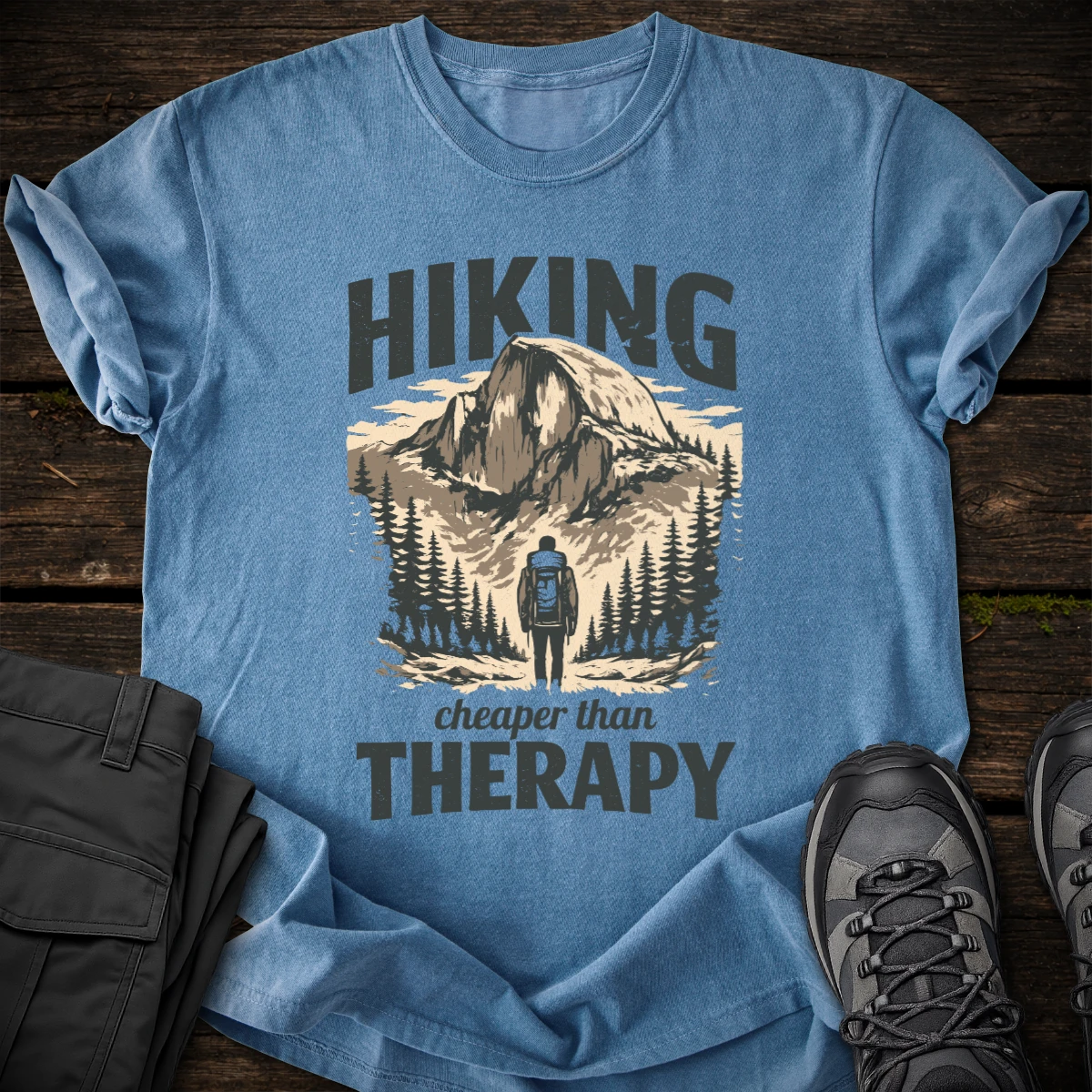 Hiking Cheaper Than Therapy T-shirt