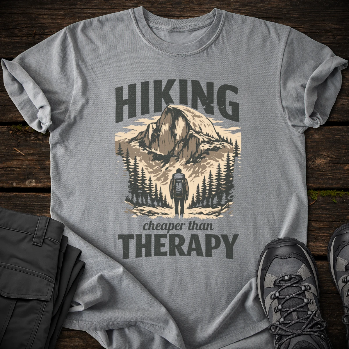 Hiking Cheaper Than Therapy T-shirt