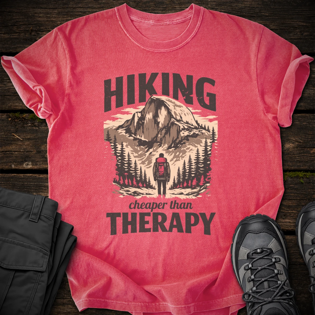 Hiking Cheaper Than Therapy T-shirt