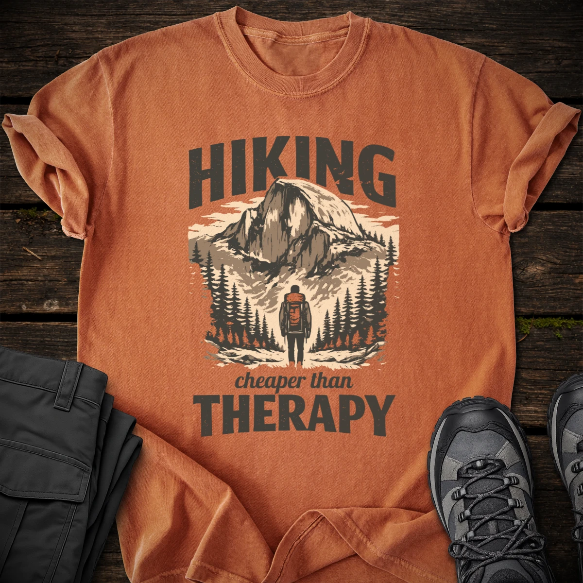 Hiking Cheaper Than Therapy T-shirt
